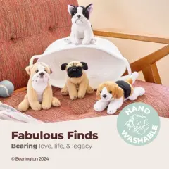 Bearington Lil' Pugsly Small Plush Pug Stuffed Animal Puppy Dog, 6 inch, For Ages 3-14