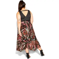 Women's Plus Size Sabrina Print Skirt - mocha  | CITY CHIC