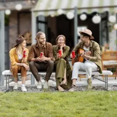 VEVOR Plastic Folding Bench, 6 FT Portable Folding Bench, Smooth HDPE Waterproof Outdoor Bench, Picnic Camping Dining Seat with Carrying Handle