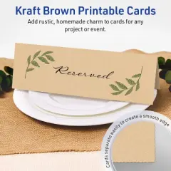 Avery Printable Tent Cards, 3.5" x 11", Kraft Brown, 25ct