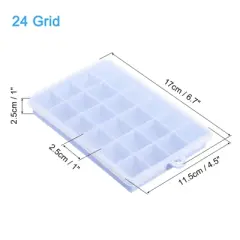 Unique Bargains Square Silicone Ice Cube Tray with Lid for Freezer 24 Cube Per Tray