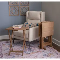 Acacia Tray Table Set Gray - Linon