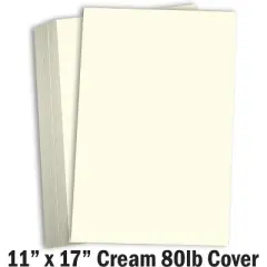 Hamilco Cream Cardstock 11x17 Paper Heavy Weight 80 lb Cover Card Stock 25 Pack