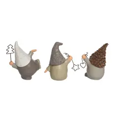 Transpac Winter Wonderland Figurine Set of 3 Christmas Home Decorations Polyester Decorative Objects