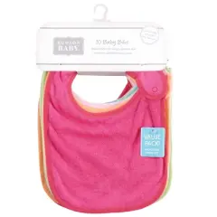 Hudson Baby Infant Girl Rayon from Bamboo Terry Bibs, Tropical, One Size