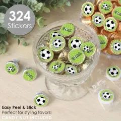Big Dot of Happiness GOAAAL! - Soccer - Baby Shower or Birthday Party Small Round Candy Stickers - Party Favor Labels - 324 Count