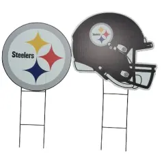 NFL Pittsburgh Steelers 2pk Logo and Helmet Garden Stake Set