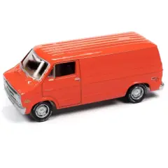 1976 Dodge Tradesman Van Custom Red-Orange Limited Edition to 9718 pieces Worldwide 1/64 Diecast Model Car by Johnny Lightning