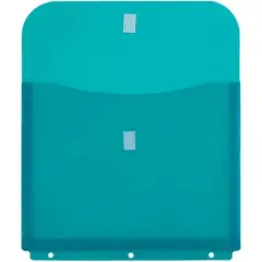 JAM Paper 12pk Plastic 3 Hole Punch Binder Envelopes with Hook & Loop Closure - Letter Booklet - Teal