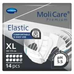 MoliCare Premium Incontinence Brief, 10D Heavy Absorbency, Unisex, XL, 14 Count, 1 Pack