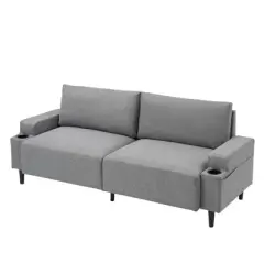 Loveseat Sofa Couch for Living Room, 80" Modern 2-Seater Couch &pound;&not;Comfy Mid Century Modern Couch for Bedroom, Office, Apartment, grey