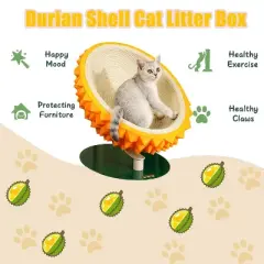 Durian Shape Cat Scratching Bed Cat House - Comfortable Sisal Rope Scratching Board with PVC Plastic Combination