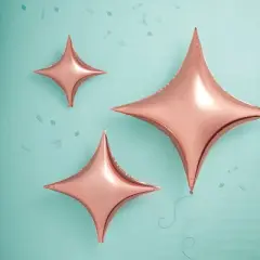 3ct Rose Gold Star Shaped Foil Balloons - Spritz&trade;