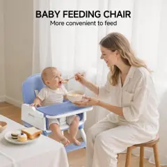 BabyBond Portable 3 in 1 Baby High Chair, Convertible High Chair for Babies and Toddlers with 5 Point Harness and Three Adjustable Height Settings