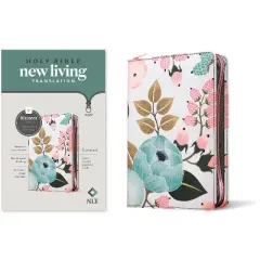 NLT Compact Zipper Bible, Filament Enabled (Cloth, Floral Garden, Red Letter) - by  New Living Translation (Paperback)