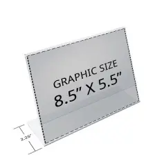 Azar Displays L-Shaped Sign Holders Clear Acrylic 10/Pack (112704) 