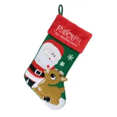 Rudolph the Red Nosed Reindeer Applique Holiday Stocking 20"