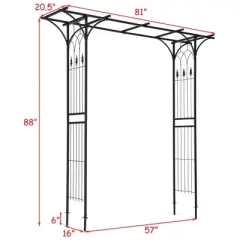 Costway Garden Wedding Rose Arch Pergola Archway Flowers Climbing Plants Trellis Metal