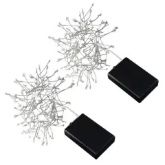 Lumabase 2ct Battery Operated LED Firecracker Fairy String Lights White