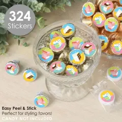 Big Dot of Happiness Cake Time - Happy Birthday Party Small Round Candy Stickers - Party Favor Labels - 324 Count