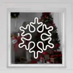 Northlight 15" White LED Lighted Neon Style Snowflake Christmas Window Silhouette