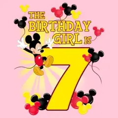 Girl's Disney Mickey Mouse The Birthday Girl is 7 T-Shirt