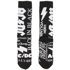 AC/DC Logo Athletic Crew Socks 2 Pair Pack For Men Multicoloured