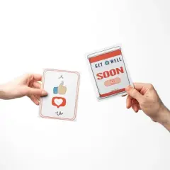 Sympathy Greeting Card Pack (3ct) "I Like Like You, Pennant, Get Well Soon" by Ramus & Co