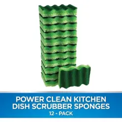 Dawn Power Clean Waved-Shaped Scrubber Sponges, Green