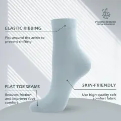 SERISIMPLE Women Thin Viscose Bamboo Socks Crew Lightweight Above Ankle Casual Dress Sock 5 Pairs