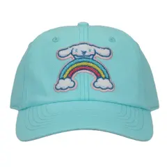 Cinnamoroll Chenille Character Patch Men's Teal Washed Cotton Twill Baseball Cap