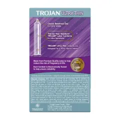 Trojan Ultra Thin Condoms For Ultra Sensitivity Lubricated Latex Condoms