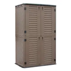 WELLFOR 380 gal Vertical Cabinet Deck Box Brown