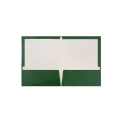 JAM Paper Glossy 2-Pocket Presentation Folder Green 100/Box 5042560B