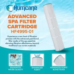 Hurricane Filters 4 Pack Advanced Filter Cartridge Compatible with Unicel C-4995, PCAL100, Filbur FC-2940, Waterway 100, 817-1000, and Cal Spas