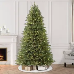 7.5ft Pre-Lit Full Forest Fir Artificial Christmas Tree Elegant Series - Puleo