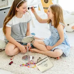 Unique Bargains Women's Birthday Makeup Bag Beige 1 Pc