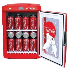 Coca-Cola Polar Bear 28 Can Cooler/Warmer 12V DC 110V AC Mini Fridge - Red
