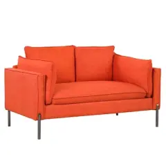Modern Style Loveseat Sofa Linen Fabric Small Couch for Living Room-ModernLuxe