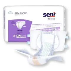 Seni Super Adult Incontinence Brief XL Heavy Absorbency Breathable, S-XL25-BS1, Heavy