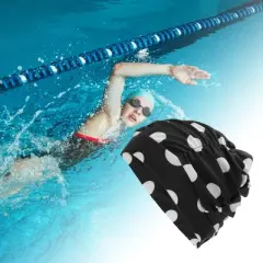 Unique Bargains Nylon Dots Pattern Swimming Cap 1 Pc