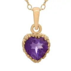 Tiara Gold Over Silver Heart-cut Birthstone Crown Pendant