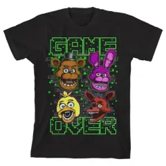 Five Nights At Freddy's Youth Boys Characters Black Graphic T-Shirt