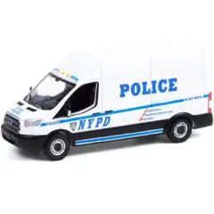 2015 Ford Transit LWB High Roof Police Van White "New York City" "NYPD" "Route Runners" 1/64 Diecast Model by Greenlight