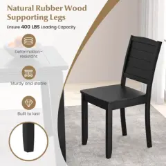 Tangkula 4 PCS Armless Wood Dining Chair w/ Rubber Wood Legs Curved Backrest Kitchen