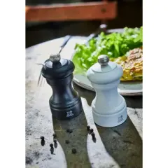 Peugeot | Bistro Pepper Mill, Wood, Matte Black, 10 cm - 4 in