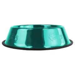 Platinum Pets Embossed Non-Tip Cat/Dog Bowl - Caribbean Teal - 10 Cup