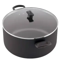 Farberware 10.5qt Aluminum Nonstick Stockpot with Lid Black