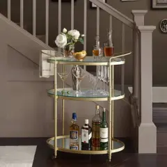 Lauren Bar Cart Antique Gold