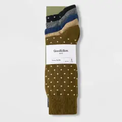 Men's Solid Dots Dress Socks 5pk - Goodfellow & Co&trade; Blue/Tan 7-12